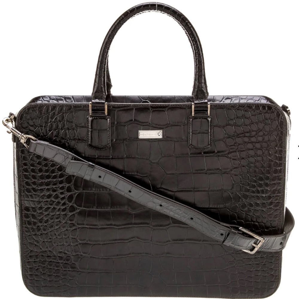 Montblanc Meisterstück Alligator Print Briefcase Messenger Bag